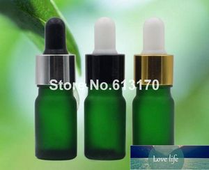 Free 5ML Frosted green Empty Glass Bottle With dropper Essential oil 5CC Sample Vials