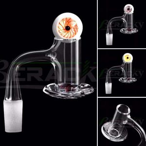 DHL !!! Beracky Alta Qualidade Full Weld Beveled Edge Fumar Blender Quartz Banger com Bolas De Vidro Pérolas Rubi 20mmod Masculino Homem Sem Emenda Feminino Para Bongs