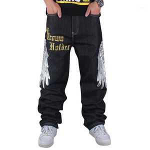 Wholesale-Men Hip Hop Jeans Skateboard Men Baggy Street Style Denim Hiphop Pants Loose Rap 4 Seasons Trousers Big Size 30-441