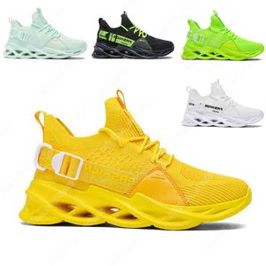 40-44 Mode Non-Brand Män Kvinnor Running Skor Blade Andningsskydd Sko Svart Vit Lake Green Volt Orange Gula Mens Trainer Utomhussporter