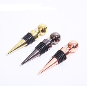 Silver Rose Gold Metal Red Wine Stopper for Bar Tools Champagne Bottle Cap Storage Plug Kitchen Accessories SN6310