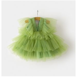 Księżniczka Baby Girls Dress Na Party Wedding Kids Sukienki Dla Dziewczyn Tutu Koronki 1st Urodziny Dress Dress Toddler Girls Ball Suknie P0716