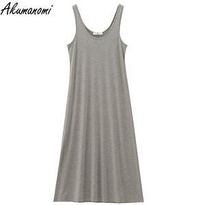 oversize tank cotton long summer dresse plus size maxi dress for Casual 4xl 5xl 6xl 7xl 8xl 9xl 10xl black white 210623