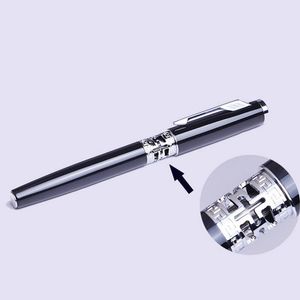 Penne gel JNMZAUM Penna roller in ottone nero Stampa promozionale per ufficio aziendale e logo laser Cancelleria regalo Pittura luminosa classica