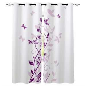 Butterfly Flower Cane Vin Vit Blackout Gardin för Barn Room Bedroom Cartoon Window Barn Cortinas Drapes