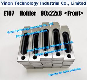(2 pçs / lote) 90LX22WX8mm com m8 furo E107 peças de suporte de gabarito de fixação (tipo frontal) para todas as máquinas de fio-EDM, fios frontais EDM grampo 90x22x8mm