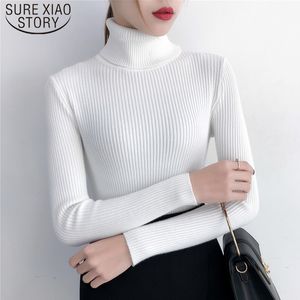 Höst Vinter Kläder Kvinnor Turtleneck Sweaters Fashion Strict Tröja och Pullovers Solid 6047 50 210510