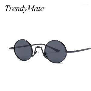 Солнцезащитные очки TrendyMate, маленькие овальные очки для мужчин, ретро, металлический каркас, желтые, красные, винтажные круглые солнцезащитные очки для женщин, 2021 1514T1