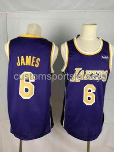 Goedkoop #6 LeBron James Purple Swingman basketbalshirt S,M,L,XL,XXL