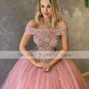 Pembe Kapalı Omuz Gelinlik Modelleri Illusion A-Line Parti Elbise Kadınlar Örgün Abiye giyim vestidos do Baile de finalist