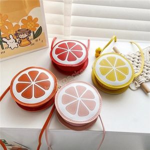 Simpatico cartone animato neonate Mini portamonete Accessori Borse a tracolla per bambini in pelle PU Borse Borsa a tracolla per bambini con frutta adorabile