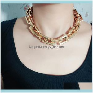 Necklaces & Pendants Jewelryhigh Quality Punk Lock Chain Necklace Women Statement Hip Hop Twisted Chunky Thick Link Fashion Choker Chokers D