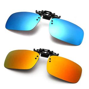 Polarizado clip-on sunglasses sem aro flip up dirigindo óculos de sol