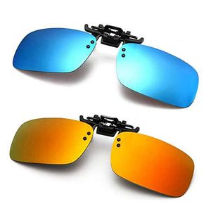 Polarized Clip-On Sunglasses Rimless Flip Up Driving Sunglasses