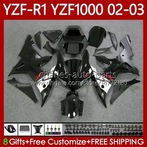 Fapers 2001 Yamaha R1 al por mayor-OEM Gloss Black Bodywork para YAMAHA YZF R1 CC YZF YZF R1 Cuerpo NO YZF R CC YZF1000 YZFR1 Carnacio de motocicletas