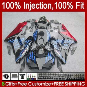 Injection Mold OEM For HONDA Fairings CBR 1000 CBR1000 RR CC CBR1000RR 04 05 Bodywork 52No.77 CBR 1000RR 1000CC 2004 2005 CBR-1000 2004-2005 Fairing Kit Blue flames