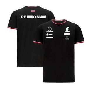 Tshirts Mercedes F1 Team Mens Lewis Hamilton T Shirts T shirt Zwart Petronas Formule One Polo Pit Grand Prix Motorfiets Snelle Droge Rijkleren Sportswe