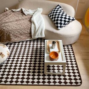 Cutelife Nordic Black Lattice Soft Fluffy Wełniany dywan Home Decoration Piętro Pokój Dywan Duży Hall Dywaniki na zewnątrz 211204