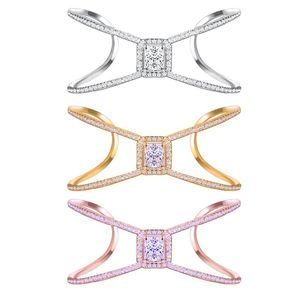 Bangle Cuff Charm Bangles Smycken Crystal Stone Rose Gold Color Luxury African Designer Dubai Armband för kvinnor