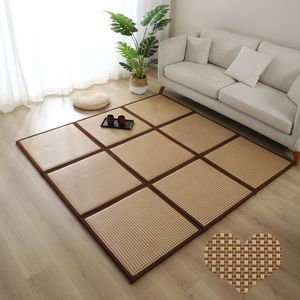 Dywany składane rattan mata podłogowa gruba salon śpi japoński tatami dywan pad lato dziecko grać antypoślizgowy