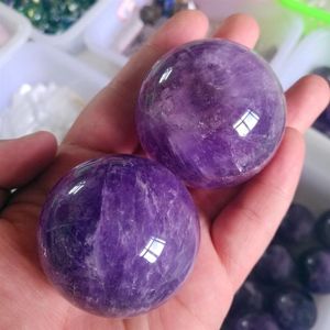 Dekorativa föremål Figurer Natural Amethyst Quartz Crystals Sphere Stones and Ball Fountain Home Decoration Reiki Healing till salu 1 st