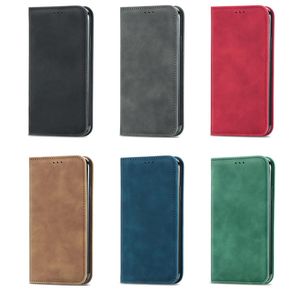 Skin Feel Leather Wallet Cases For Samsung M21 M52 5G S22 Ultra Plus A13 5G Galaxy A33 A53 Hand Feeling Magnetic Closure Suck Purse Holder Flip Cover Business Book Pouch