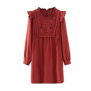 Fashion Women Embroidery Mini Dress Ethnic Style Female Long Sleeve Clothes Casual Lady Loose Vestido D7167 210430