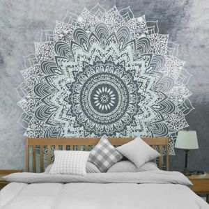 Mandala tapestry indisk vägg hängande inredning filt yoga mat sjal matta hem kudde kasta hem dekor matta 210609