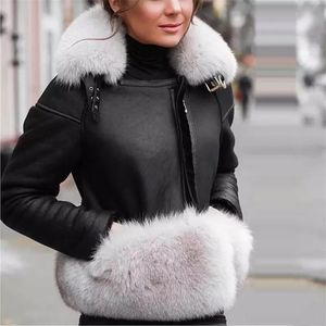 Maylofuer Genuine Sheepskin Leather Jacket Women Real and Natural Fur Coat Slim Full Pelt Coats for Winter 211129