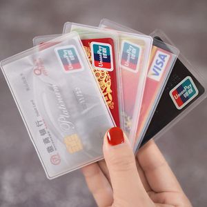 Transparente Kartenhalter Schutzhülsen ID Kartenhalter Brieftaschen Geldbörse Business Kreditkartenabdeckung Taschen 1 Stück 60 * 93mm