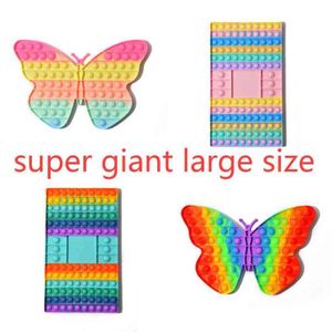 Super Stor 32cm Giant Push Bubbles Popper Board Mega Jumbo 30cm Butterfly Chessboard Sensory Fidget Finger Pussel Toys Family Kids Game G672VA3