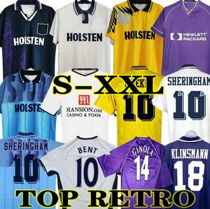 Klinsmann 08 09 Retro Jersey Vintage Gascoigne Anderton Sheringham 1990 1998 1991 1982 83 84 Ginola Ferdinand 92 94 95 Uniformes Centenários Clássicos