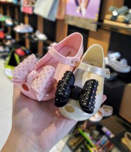 2021 New Mini Melissa Big Bow Jelly Shoes Girl's Fashion Sister Summer Sandals Kids High Quality Princess Beach Sandals Hmi045 Q0629
