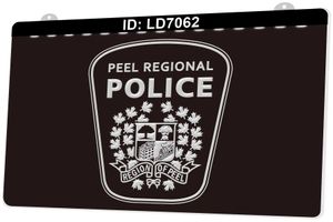 LD7062 Peel Regional Polícia 3D gravura LED sinal de luz atacado