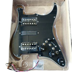 Upgrade Preto preto HSH Guitar Pickguard LP Alnico 5 captadores Conjunto 4 interruptor de corte único 20 tons mais funções para arnês de soldagem de guitarra FD