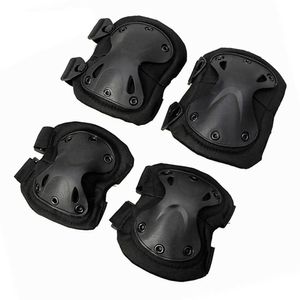 Tactical Airsoft Ochronna 1 Para Podkładki Kierowane + 1 Para Podkładki Elbow Protector Gear Sports Polowanie Pads Q0913