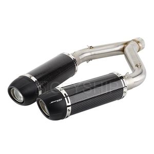 Motorcycle Exhaust System For Aprilia SHIVER 900 2021 SL900 Escape Slip-on Muffler With Mid Link Pipe