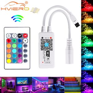 DC5V 12V 24V RGB 24KEY LED تحكم تحكم WiFi ل 5050 2835LED الشريط