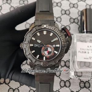 Hammerhead Shark Diver 3203-500LE-3/93 DLC PVD Automatic Mens Watch Steel Case Black Red Dial White Stick Markers Rubber Strap 4 Styles Puretime PTUN Watches F02c3