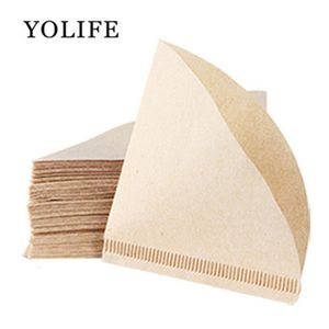 100 Pieces New Wooden Hand V60 Drip Paper Coffee Filter 102 strainer Bag Espresso Infuser Accessories