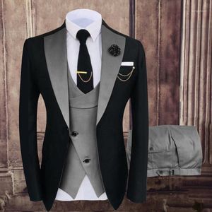 Mäns kostymer Blazers Tuxedo Bröllopsklänning för män Jacka Vest Pant Homme Kostym Slim Fit Single Breasted Suit Male Fashion Party Blaz