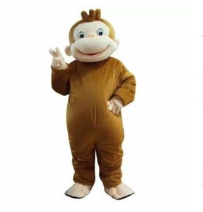 Mascot CostumesBrown Monkey Mascot Traje Terno Halloween Party Game Outfits Roupas Roupas Trajes Unisex Adultos