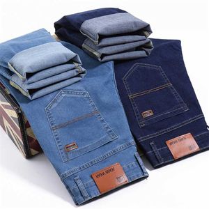 Brother Wang Mężczyźni Jeans Business Casual Light Blue Elastyczny Force Moda Denim Jeans Spodnie Male Spodnie marki 211008