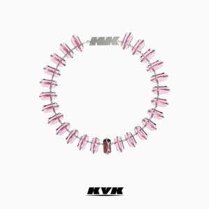 Chokers KVK Necklace 2021 Female Pink Crystal Arrangement Logo Niche Design Sense Fashion Accessories Neck Chain