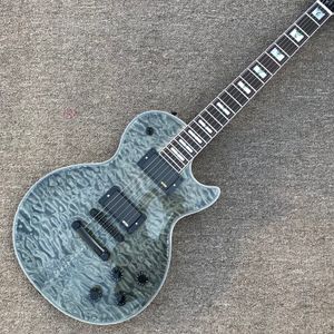 Rosewood Fingerboard Guitar Electric, Czarny Sprzęt, Płomień Maple Top, Adapterizacja inicjatywy Gitara elektryczna