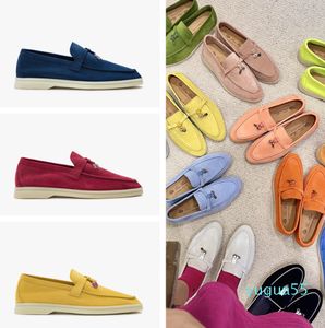 Designer 14 Cores Caminhadas Mocassins Sapatos de Luxo Camurça Calfskin Moda Casual Homens Mulheres Esportes Mulas Sapato de Alta Qualidade 1811