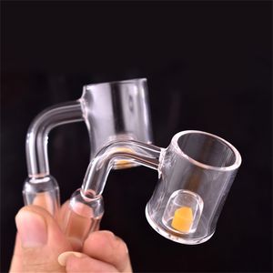 25mm CAD 10mm 14mm 18mm male female Quartz Banger Thermochromic Bucket Core Evan Shore Nail with Yellow Domeless Quartz Nails