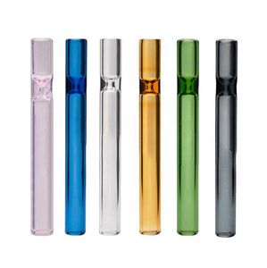 Färgglada Pyrex Tjockt glasrör Portable Dry Herb Tobacco Preroll Rolling Roller Cigaretthållare Fångare En Hitter Rökning Högkvalitativ Handgjorda DHL Gratis