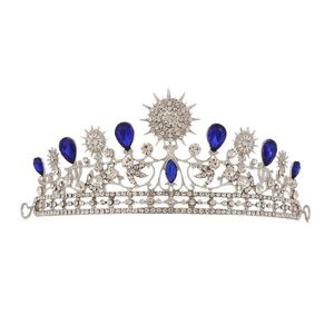 Kadınlar Düğün Taç Gümüş Gelin Tiaras Kristal Rhinestone Gelin Headdress Saç Aksesuarları Klipler Barrettes