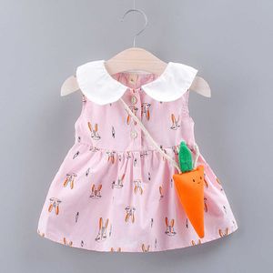 Abito da principessa per ragazze Toddler Kid Baby Girl Cartoon Bunny Stampato Party Princess Dress Abbigliamento Set 6m-24m Vestiti per ragazze Q0716